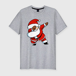 Футболка slim-fit Santa dabbing dance, цвет: меланж