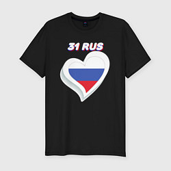 Футболка slim-fit 31 регион Белгородская область, цвет: черный