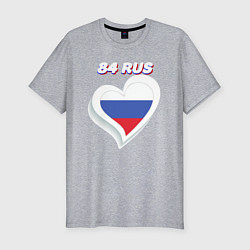 Мужская slim-футболка 84 регион Красноярский край