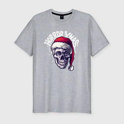 Мужская slim-футболка Хоррор Рождество