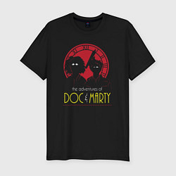 Мужская slim-футболка Приключения Марти и Дока