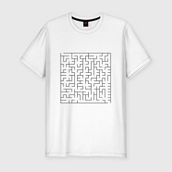 Мужская slim-футболка Квадратный лабиринт