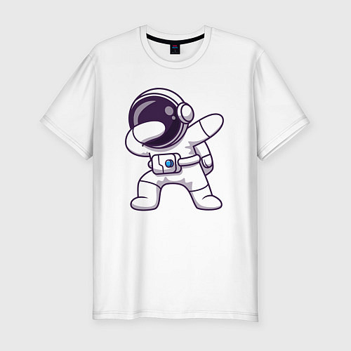 Мужская slim-футболка Космонавт dab / Белый – фото 1