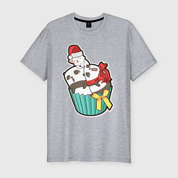 Мужская slim-футболка Пандочки и кот