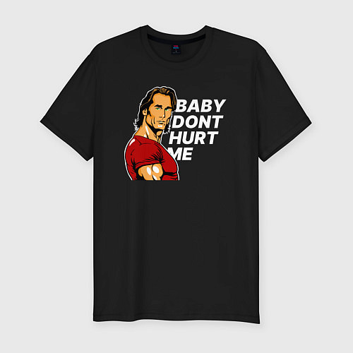 Мужская slim-футболка Baby dont hurt me - Mike OHearn / Черный – фото 1