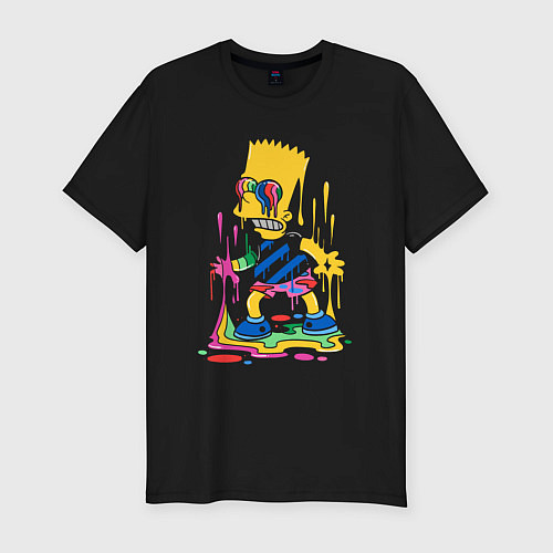 Мужская slim-футболка Color Bart / Черный – фото 1