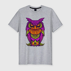 Футболка slim-fit Purple owl, цвет: меланж