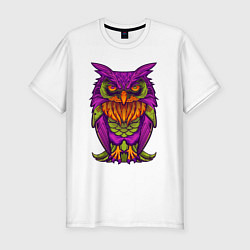 Мужская slim-футболка Purple owl