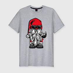 Мужская slim-футболка Санта Клаус - гном
