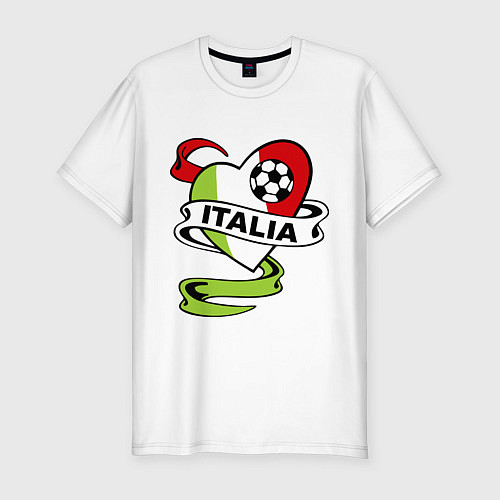 Мужская slim-футболка Italia Football / Белый – фото 1