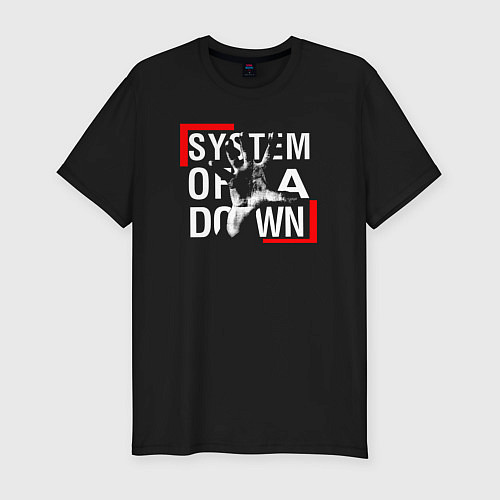 Мужская slim-футболка System of a Down metal band / Черный – фото 1