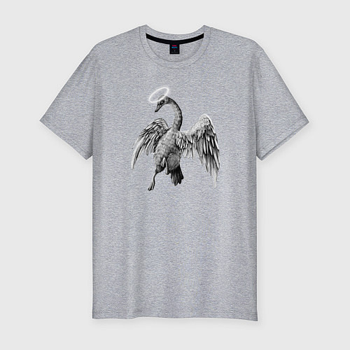 Мужская slim-футболка Angel swan / Меланж – фото 1