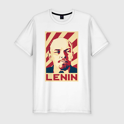 Мужская slim-футболка Vladimir Lenin / Белый – фото 1