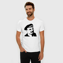 Футболка slim-fit Ленин в кепке, цвет: белый — фото 2
