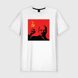 Футболка slim-fit Lenin in red, цвет: белый