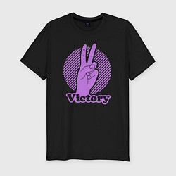 Футболка slim-fit Victory hand gesture, цвет: черный