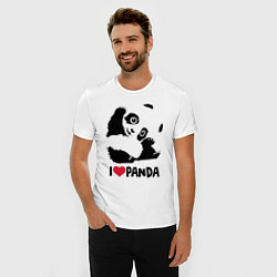 Футболка slim-fit I love panda, цвет: белый — фото 2