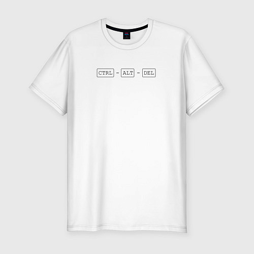 Мужская slim-футболка Ctrl alt del / Белый – фото 1