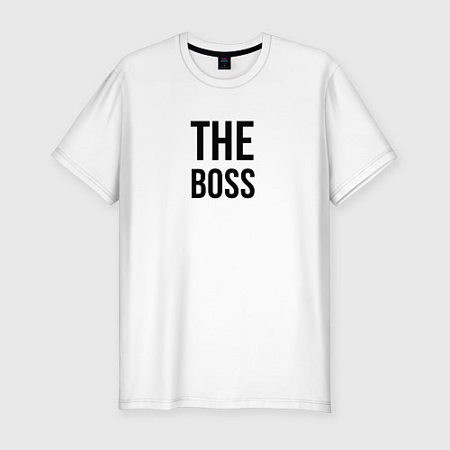 Мужская slim-футболка The boss - Couple / Белый – фото 1
