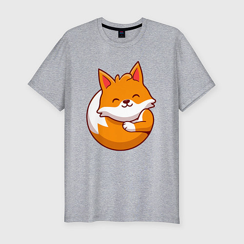 Мужская slim-футболка Orange fox / Меланж – фото 1