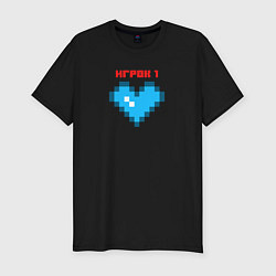 Футболка slim-fit Heart player 1 pixel, цвет: черный