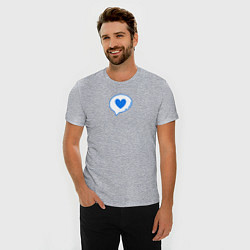 Футболка slim-fit The blue heart message, цвет: меланж — фото 2