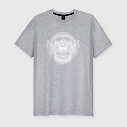 Мужская slim-футболка Шимпанзе морда
