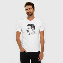 Футболка slim-fit Сталин в профиль, цвет: белый — фото 2
