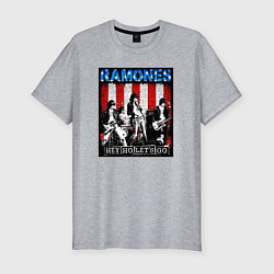 Футболка slim-fit Ramones hey ho lets go, цвет: меланж