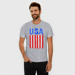 Футболка slim-fit America flag, цвет: меланж — фото 2