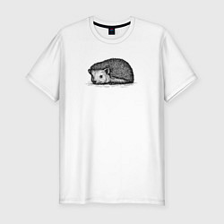 Мужская slim-футболка Ежик притаился