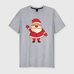 Футболка slim-fit Радостный Дед мороз, цвет: меланж