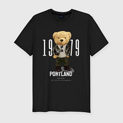 Футболка slim-fit Плюшевый медведь portland, цвет: черный