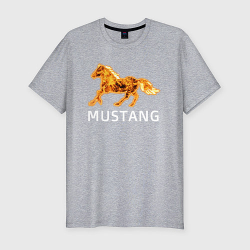 Мужская slim-футболка Mustang firely art / Меланж – фото 1