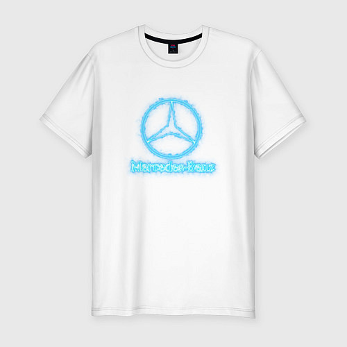 Мужская slim-футболка Mercedes-benz blue / Белый – фото 1