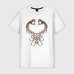 Мужская slim-футболка Скелет змеи