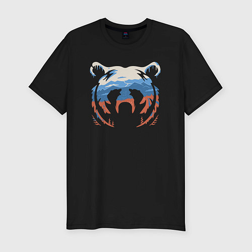 Мужская slim-футболка Русский медведь-sultan ruart / Черный – фото 1