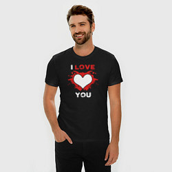 Футболка slim-fit I love you heart, цвет: черный — фото 2