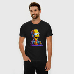 Футболка slim-fit Bart is an avid gamer, цвет: черный — фото 2