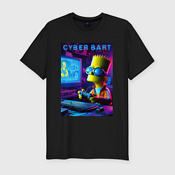 Футболка slim-fit Cyber Bart is an avid gamer, цвет: черный