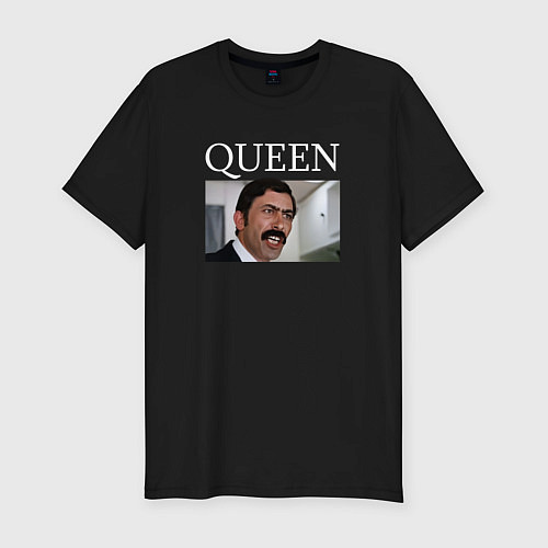 Мужская slim-футболка Queen - Mimino мем / Черный – фото 1