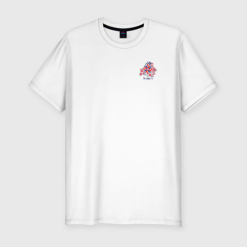 Мужская slim-футболка Беларусь орнамент / Белый – фото 1