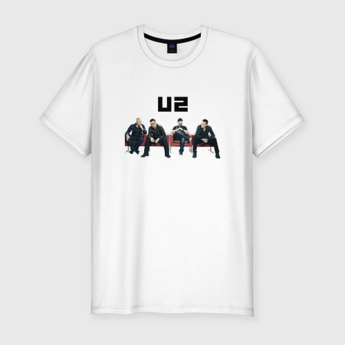 Мужская slim-футболка U2 - A band / Белый – фото 1