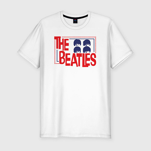 Мужская slim-футболка The Beatles Star / Белый – фото 1