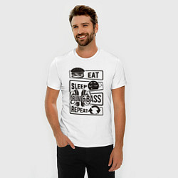 Футболка slim-fit Есть спать драм-н-бейс, цвет: белый — фото 2
