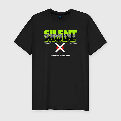 Мужская slim-футболка Silent mode / Черный – фото 1