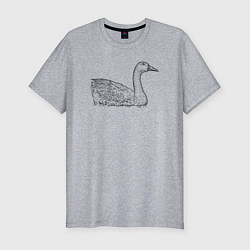 Мужская slim-футболка Гусь плавает