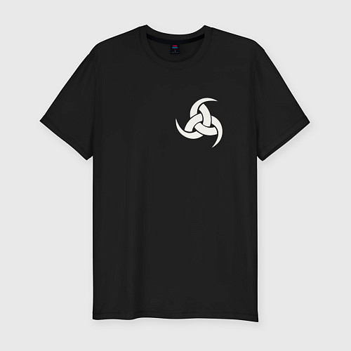 Мужская slim-футболка Символ рог одина / Черный – фото 1
