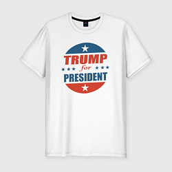 Футболка slim-fit Трампа в президенты, цвет: белый