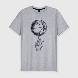 Футболка slim-fit Finger ball, цвет: меланж